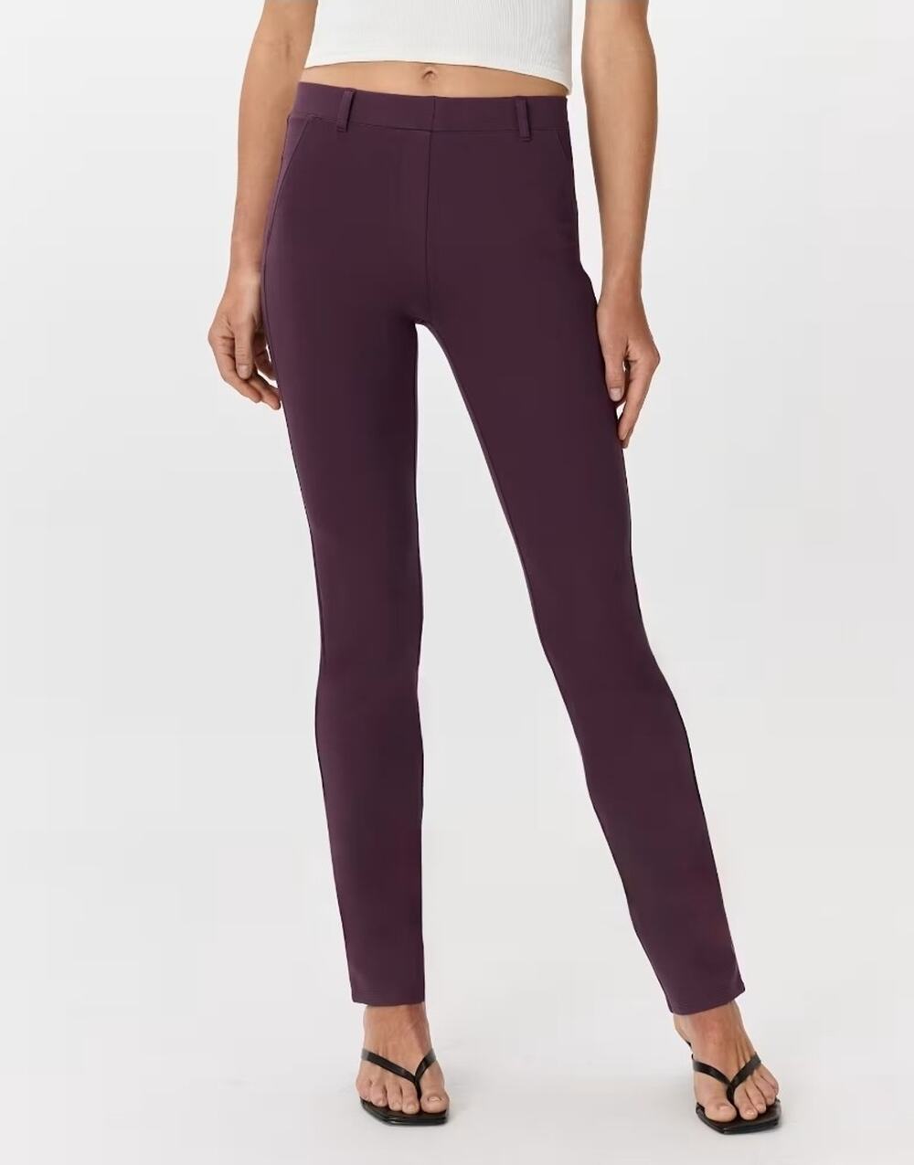 NWT Quince Ultra-Stretch Ponte Straight Leg Pants Dark Orchid Purple Size M